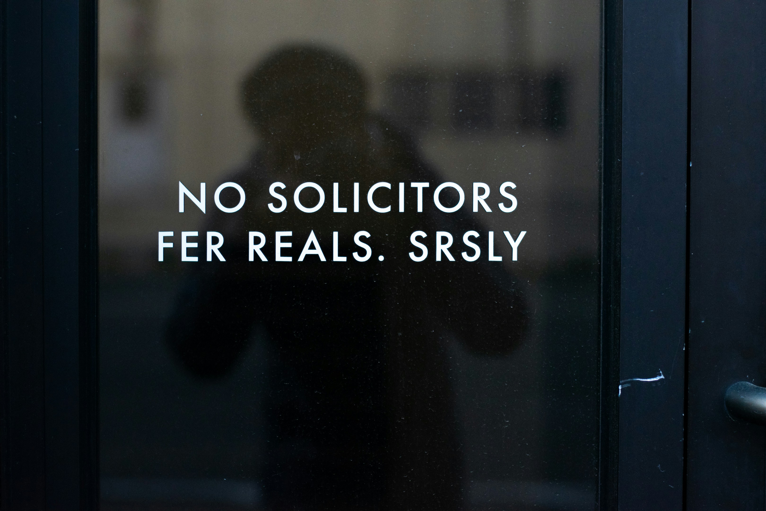 Door sign that says \